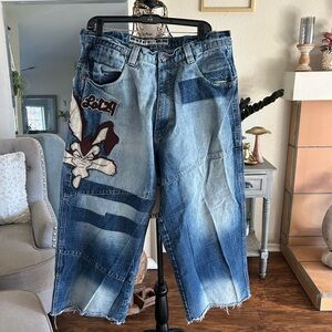 Men's LOT 29 Wile E Coyote Blue Patchwork Jeans